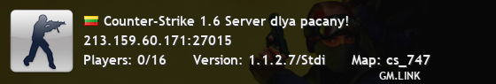 Counter-Strike 1.6 Server dlya pacany!