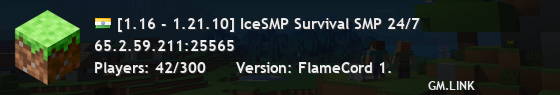 [1.16 - 1.21.10] IceSMP Survival SMP 24/7