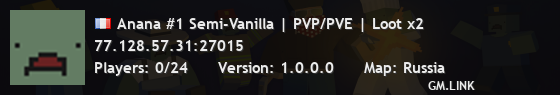 Anana #1 Semi-Vanilla | PVP/PVE | Loot x2