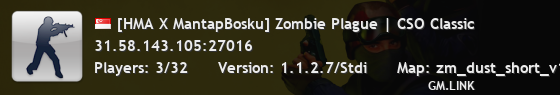 [HMA X MantapBosku] Zombie Plague | CSO Classic