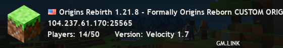 Origins Rebirth 1.21.8 - Formally Origins Reborn CUSTOM ORIGINS VANILLA+ CASUAL ECONOMY