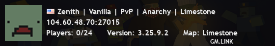 Zenith | Vanilla | PvP | Anarchy | Limestone