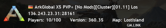 ArkGlobal X5 PVP+ [No Mods][Cluster][01.11] Los
