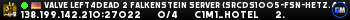 Valve Left4Dead 2 Falkenstein Server (srcds1005-fsn-hetz.421.8)