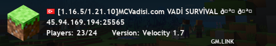 [1.16.5/1.21.10]MCVadisi.com VADİ SURVİVAL 🪓 🪓