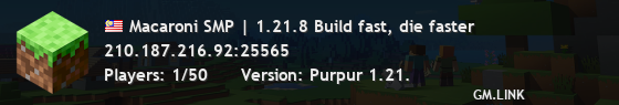 Macaroni SMP | 1.21.8 Build fast, die faster