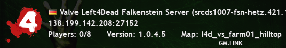 Valve Left4Dead Falkenstein Server (srcds1007-fsn-hetz.421.138)