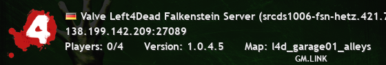 Valve Left4Dead Falkenstein Server (srcds1006-fsn-hetz.421.75)