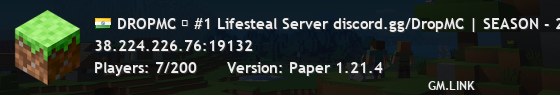 DROPMC ➥ #1 Lifesteal Server discord.gg/DropMC | SEASON - 2