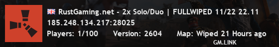 RustGaming.net - 2x Solo/Duo | FULLWIPED 11/22 22.11