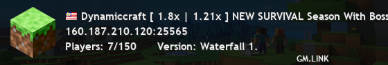 Dynamiccraft [ 1.8x | 1.21x ] ⁕ [ Survival | LobbyGames | Bedwars ] ⁕