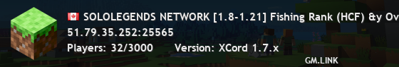 SOLOLEGENDS NETWORK [1.8-1.21] Fishing Rank (HCF) &y OverKill Disponibles