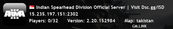 Indian Spearhead Division Official Server | Visit Dsc.gg/ISD
