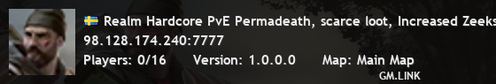 Realm Hardcore PvE Permadeath, scarce loot, Increased Zeeks. Can you survive?