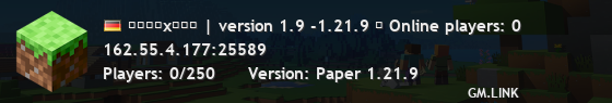 ɢᴀʟᴀxʏᴍᴄ | version 1.9 -1.21.9 ✔ Online players: 0