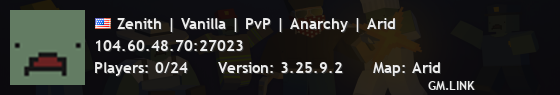 Zenith | Vanilla | PvP | Anarchy | Arid