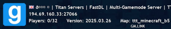 🎄 Ⅷ | Titan Servers | FastDL | TTT | Minecraft