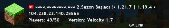 ᴘʟᴀʏ.ᴍɪɴᴇᴄᴏʀʏ.ᴄᴏᴍ 2.Sezon Başladı !• 1.21.7 | 1.19.4 •