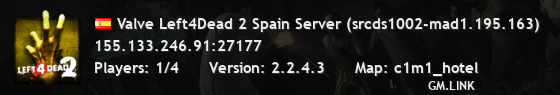 Valve Left4Dead 2 Spain Server (srcds1002-mad1.195.163)