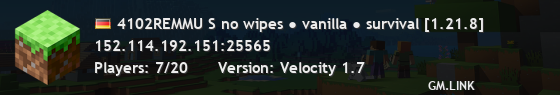 4102REMMU S no wipes● vanilla ● survival Update to 1.21.8