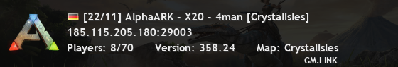 [22/11] AlphaARK - X20 - 4man [CrystalIsles]