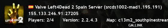 Valve Left4Dead 2 Spain Server (srcds1002-mad1.195.191)