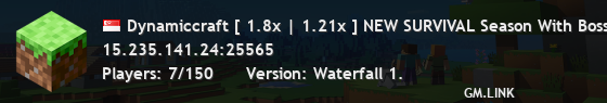 Dynamiccraft [ 1.8x | 1.21x ] ⁕ [ Survival | LobbyGames | Bedwars ] ⁕