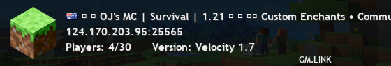 ◄ ⫷ OJ's MC | Survival | 1.21 ⫸ ► ★★ Custom Enchants • Community Builds • SMP ★★