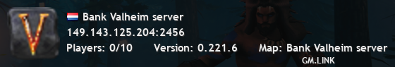 Bank Valheim server