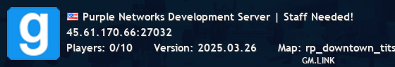 Purple Networks Development Server | Staff Needed!
