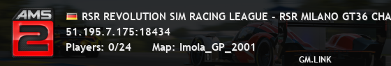 RSR REVOLUTION SIM RACING LEAGUE - RSR MILANO GT36 CHAMPIONSHIP