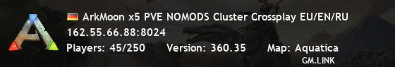 ArkMoon x5 PVE NOMODS Cluster Crossplay EU/EN/RU