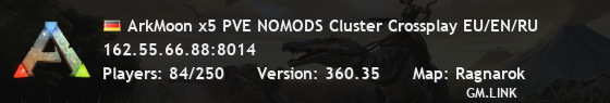 ArkMoon x5 PVE NOMODS Cluster Crossplay EU/EN/RU