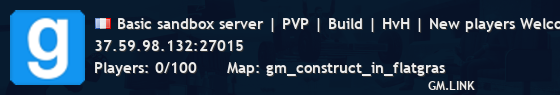 Basic sandbox server | PVP | Build | HvH | New players Welcome