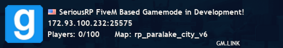 SeriousRP FiveM Based Gamemode in Development!