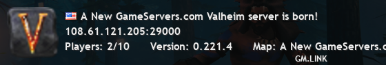 A New GameServers.com Valheim server is born!
