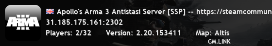 Apollo's Arma 3 Antistasi Server [SSP] -- https://steamcommunit