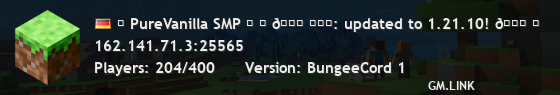 ╭ PureVanilla SMP ╮ ╰ 🍂 ɴᴇᴡ: updated to 1.21.10! 🍂 ╯