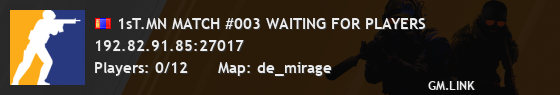 1sT.MN MATCH #003 WAITING FOR PLAYERS