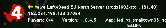 Valve Left4Dead EU North Server (srcds1002-sto1.181.40)