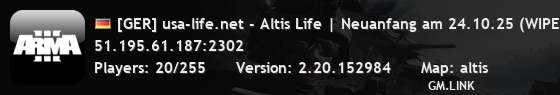 [GER] usa-life.net - Altis Life | Neuanfang am 24.10.25 (WIPE)