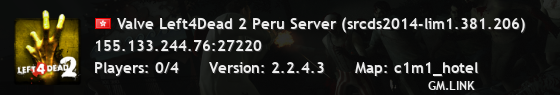 Valve Left4Dead 2 Peru Server (srcds2014-lim1.381.206)