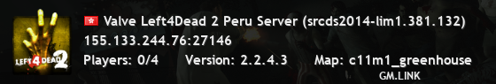Valve Left4Dead 2 Peru Server (srcds2014-lim1.381.132)
