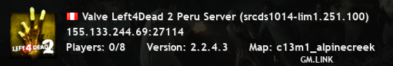 Valve Left4Dead 2 Peru Server (srcds1014-lim1.251.100)