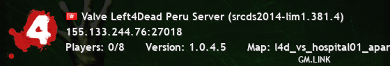 Valve Left4Dead Peru Server (srcds2014-lim1.381.4)