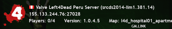 Valve Left4Dead Peru Server (srcds2014-lim1.381.14)