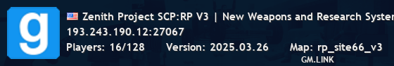 Zenith Project SCP:RP V3 | New Weapons and Research System!