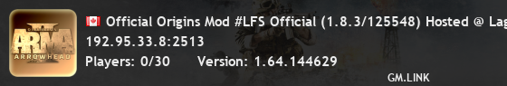 Official Origins Mod #LFS Official (1.8.3/125548) Hosted @ LagF