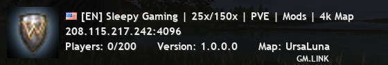 [EN] Sleepy Gaming | 25x/150x | PVE | Mods | 4k Map