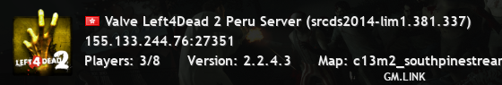 Valve Left4Dead 2 Peru Server (srcds2014-lim1.381.337)